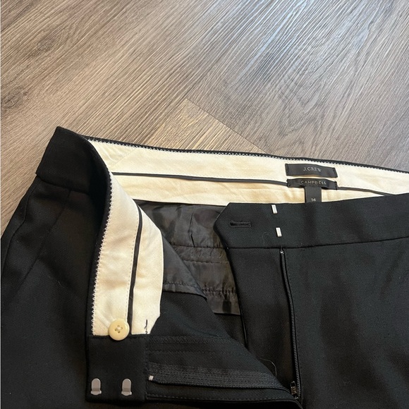 J. Crew Campbell Trouser Pants Womens Size 14 Black Wool Blend Stretch P57. - Picture 2 of 7
